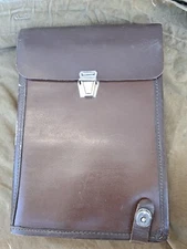 Soviet russian army officer leather field map bag