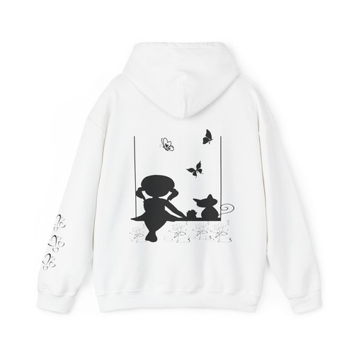 Little girl and cat Unisex Heavy Blend™ Hooded Sweatshirt - 第 9/50 張圖片