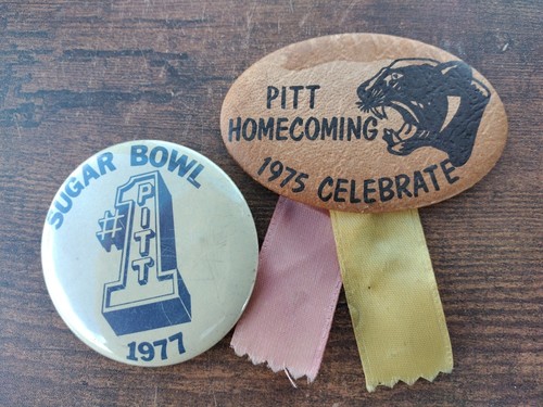 Lot/2 College Pitt Pin Pinback Ribbon 75' Homecoming & 77' Sugar Bowl ...
