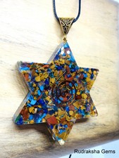 Orgone Generator Chakra Large Pendant Reiki Star Copper EMF protection Necklace