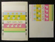 EASTER Cut paper Girl & Ducks 7x10" Greeting Card Art #9132 w/ 10 Cards