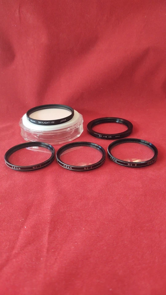 HOYA 55MM SKYLIGHT 1B, Vivitar Coated 48mm 1 2 & 3 Lens & a55 to 48 Adapter Lens - Image 2 of 4