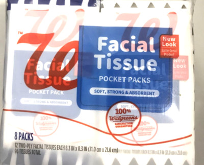 Walgreens Facial Tissue Pocket Packs 2-Ply Pouch 8 Packs