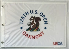 2025 US Open Flag Oakmont golf white embroidered pin flag new