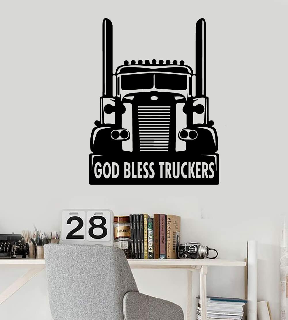 God Bless Truck Vinyl Wall Decal for Home Room Decor