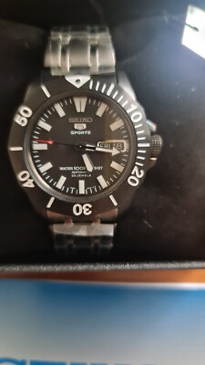 SEIKO 5 Sports SNZF85K1 Black Sea Urchin Automatic Steel IP Watch SEIKO 5 Sports SNZF85K1 Black Sea Urchin Automatic Steel IP Watch