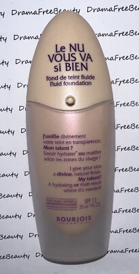 Bourjois Le Nu Vous Va Si Bien Fluid Foundation SPF12 ~ IVOIRE 52 VIRTUOSE ~ New