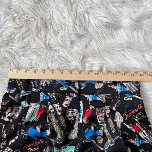 NICOLE MILLER woman shorts pleated 100% Silk Pleated high rise black - Picture 6 of 10
