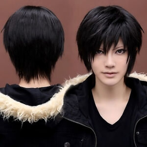 Boy's Men's Kylin Black Hair Wig Mens Male Black Short Hair Cosplay ...