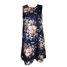 SHEIN Curve Blue Floral Sleeveless Pullover Dress Womens Plus Size 1XL