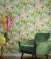 Eur 13,15/Qm/ Tapete Wohnzimmer Schlafzimmer Breeze BR24080 Floral Tropical Bunt