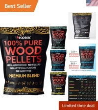 2lb Wood Smoking Pellets - Authentic Hickory, Oak, and Sweetwood Flavor