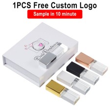 Wedding Gift Crystal Free Logo USB 2.0 Flash Drive Real Capacity Pen Drive 64GB