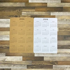 Year At A Glance Cardstock Calendar | NOT A STICKER | 4" x 6"