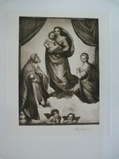 ANCIENNE LITHO"ADORATION de la VIERGE de  RAFAEL"