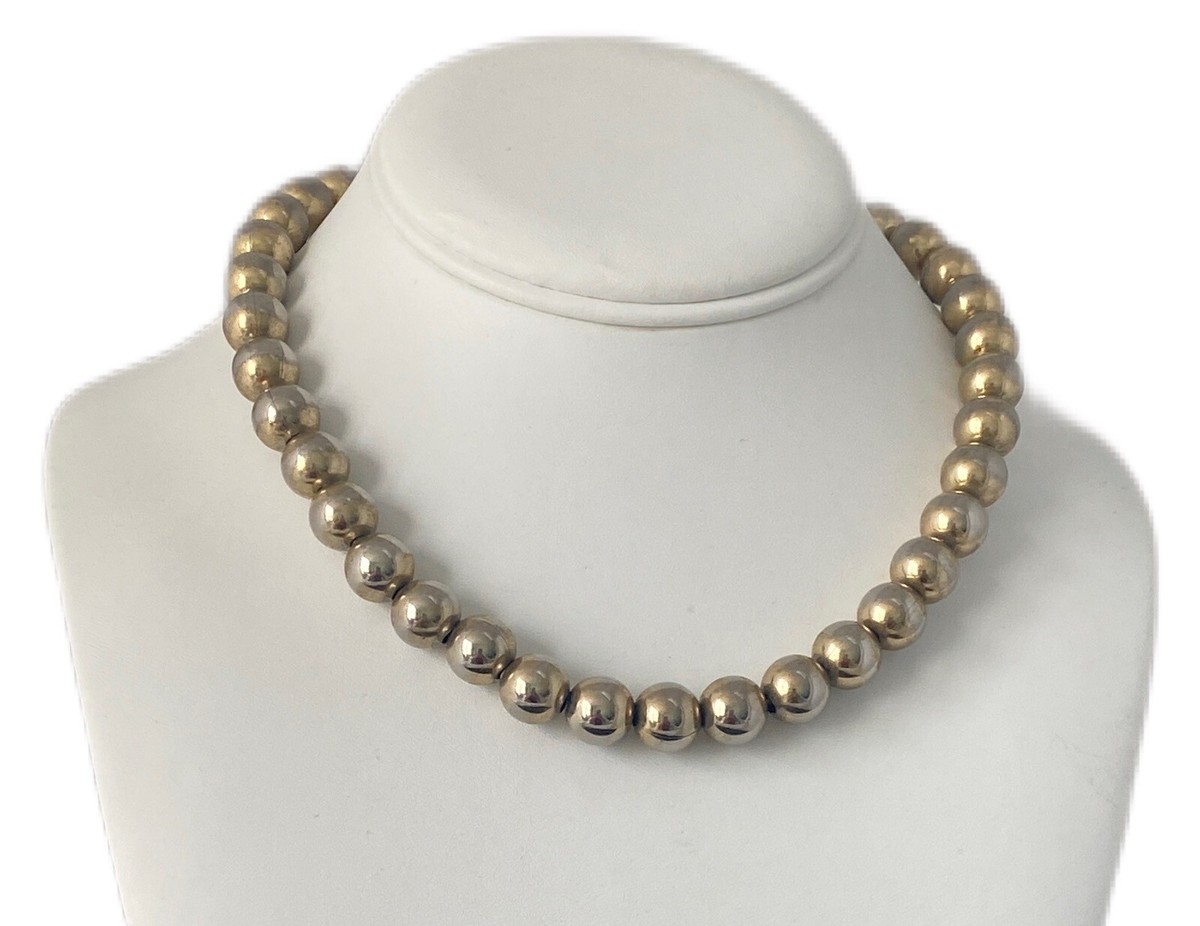 [VINTAGE HOLLYWOOD]★14k Gold Color Dot Necklace_5Color Vintage MONET Margaret Choker 1950's Gold Tone Ball Beads 14