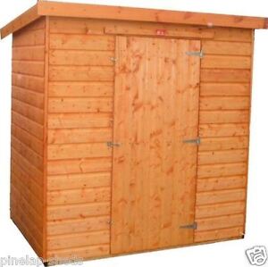 8x4 WOODEN GARDEN SHED PENT ROOF FULLY T&amp;G STORAGE HUT 