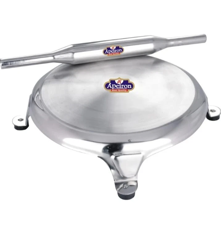 Rolling Pin & Board Stainless Steel Silver Chapat Maker