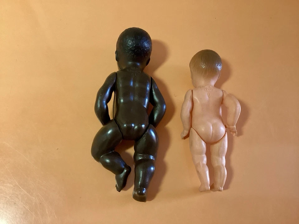 Petitcollin Lot De 2 Baigneurs Miniatures Anciens. 9 Cm Et 11 Cm. Tête D’aigle - Photo 4/4