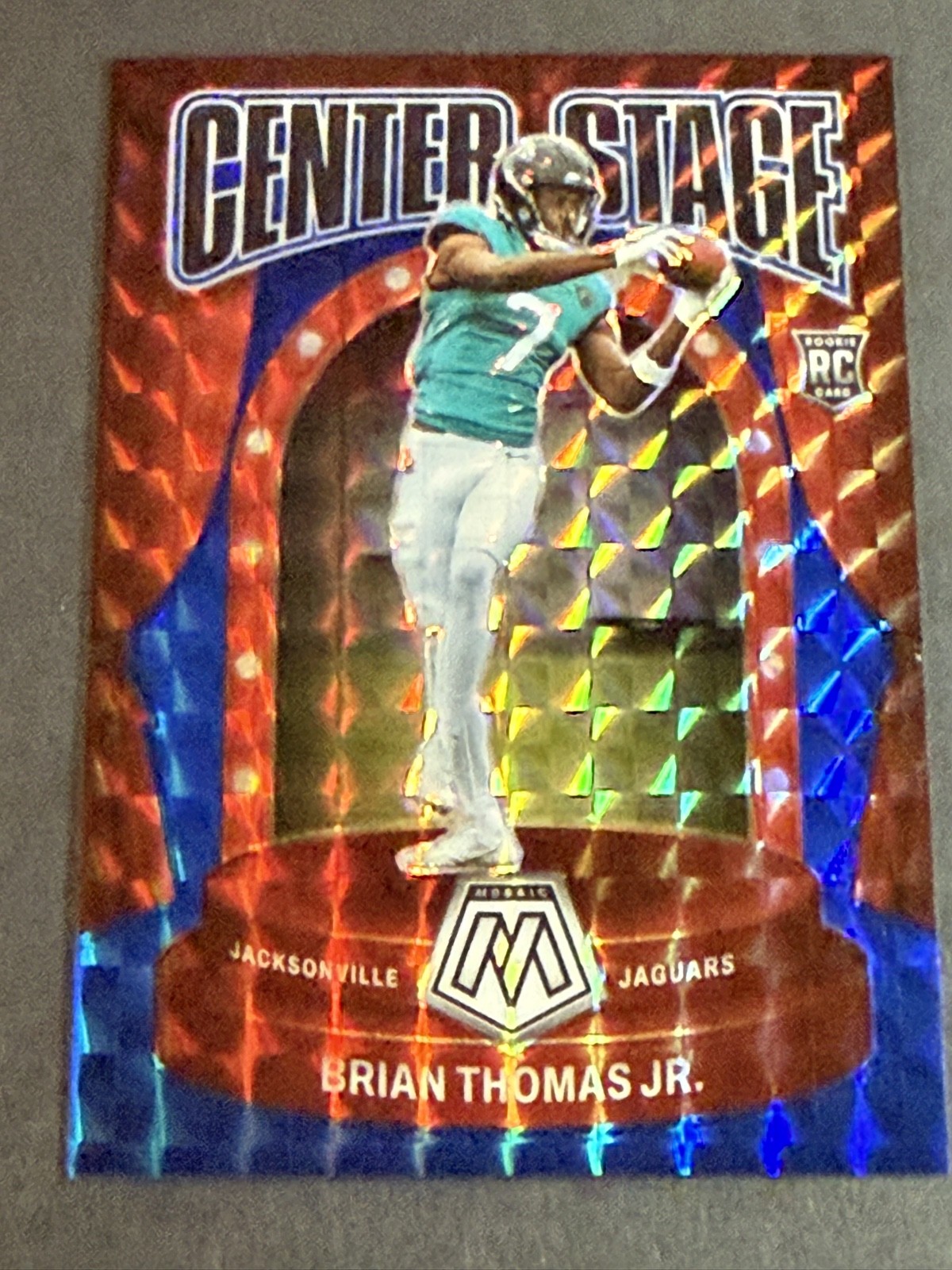 2024 Panini Mosaic - Center Stage Brian Thomas Jr. #4 Blue Mosaic Prizm /99 (RC)