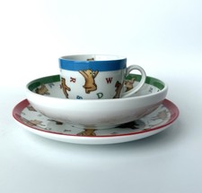 Tiffany  Co Bear Blocks 3-Piece Set Baby Tableware Plate, Bowl, Cup, Primary
