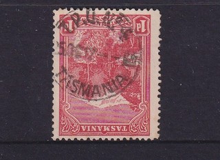 TASMANIA 1912: clear strike of T.P.O. No.4 Type 3 cds on 1d Pictorial rated R