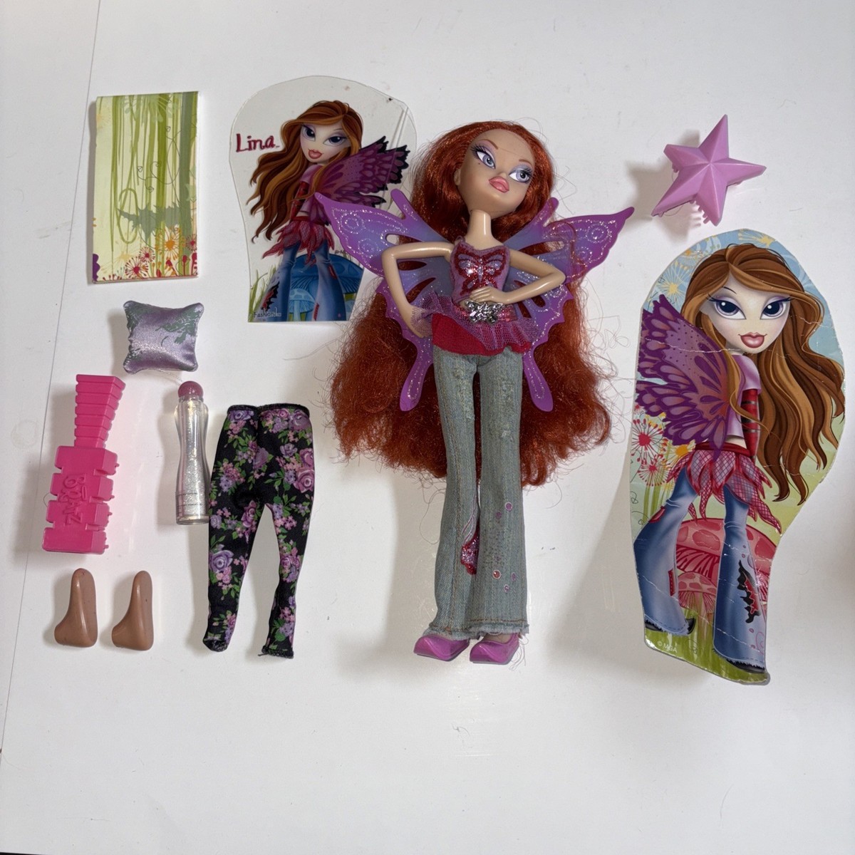 Bratz Fashion Pixiez Lina Doll With Wings And Brush NO WAND Loose