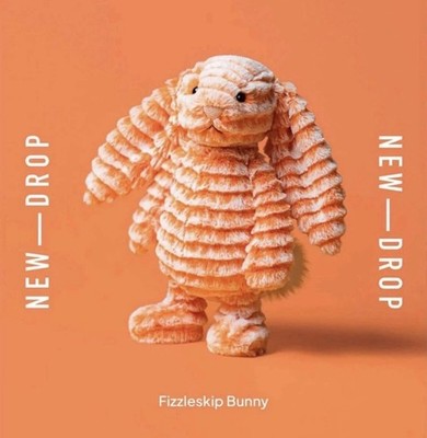 JELLY CAT FIZZLESKIP BUNNY MIT AUFKLEBER NEU MIT ETIKETT IN DER HAND VERSANDFERTIG   