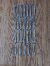 (28) Vintage 3" Slip On Steel Drapery Curtain Hooks 1/4" Drop Pinch Pleat Drape