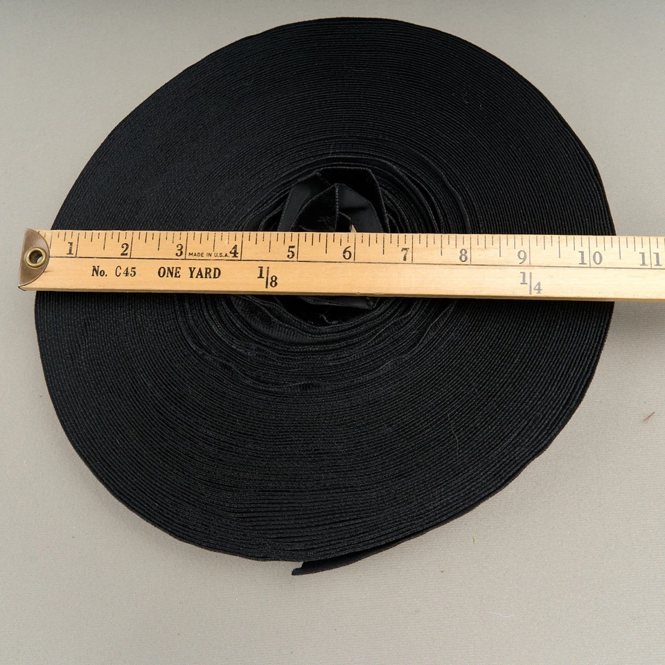Vintage Black Velvet Ribbon 1.5" Wide Nylon 43 Yards Made in England - Image 4 of 4