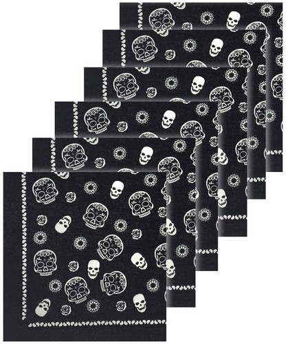 Unisex 6-Pack Classic Cotton Graphic Bandanas Scarves Facial Cover- 6-Pack - ...