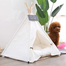 Pet Teepee Dog  Puppy Cat Tents Tipi Bed Portable Houses with Thick Cushion