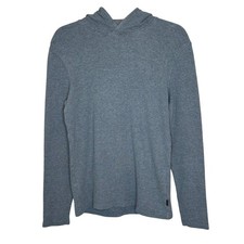 Michael Kors Blue Waffle Knit Hoodie Sweater Long Sleeve Winter Casual Comfort S