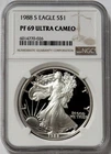 1988 S AMERICAN SILVER EAGLE $1 DOLLAR PROOF COIN NGC PF 69 ULTRA CAMEO