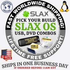 SLAX LINUX OS  ISO BUILD  DVD, USB  COMBOS  FAST SHIPPING
