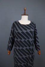 Merimekko Multi Geometric Long Sleeve Round Neck Pullover Shift Dress Size L