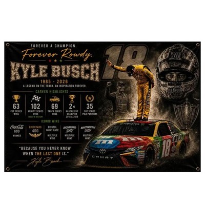 Kyle Busch #8 Team Logo Nascar Car Racing 3x5 FT Team Flag Wall Decore Banner