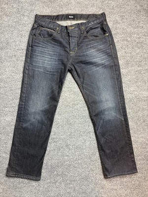Hudson Blake Byron 5 Straight Jeans Mens 34x28 Blue Dark Wash Denim