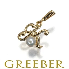 Mikimoto Pendant Top Baby Pearl 3.5mm Initial Alphabet K K18YG BLJ
