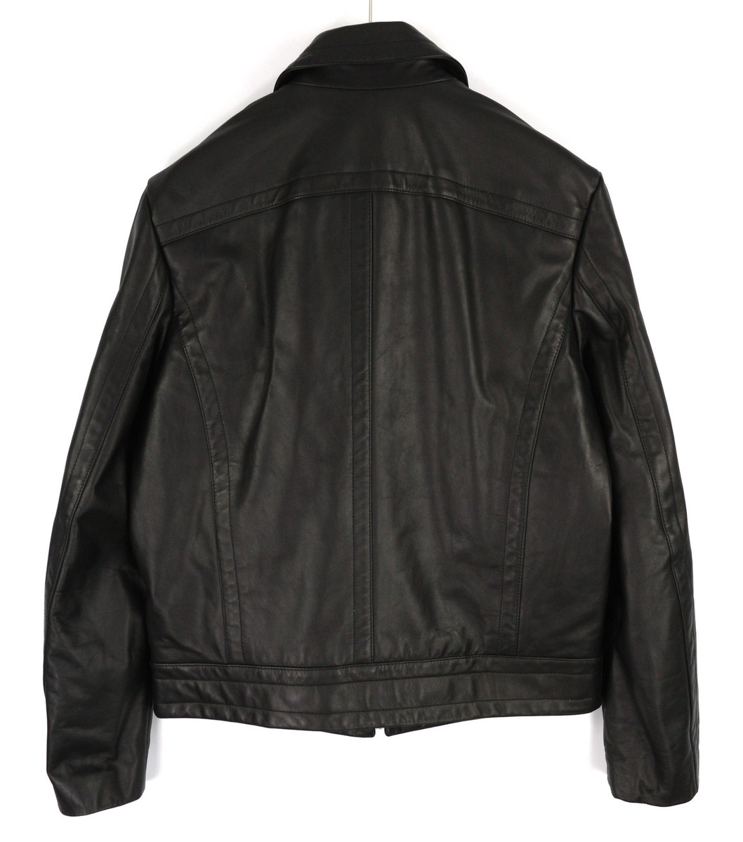 DIESEL L-Cale Men Jacket L Black Cowhide Leather Polo Neck DIESEL L-Cale Men Jacket L Black Cowhide Leather Polo Neck