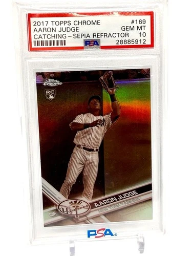 2017 TOPPS CHROME AARON JUDGE SEPIA REFRACTOR #169 ROOKIE RC PSA 10 Gem Mint