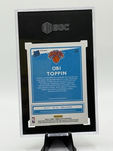 2020-21 Obi Toppin Donruss Optic Pink Hyper Prizm RC SGC 9.5 - Picture 2 of 2