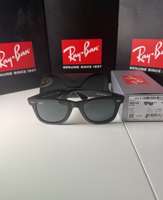 Ray-Ban Wayfarer 2140 901A Gr. 50:22 Vetro Full Black Rb Original Dark Grey