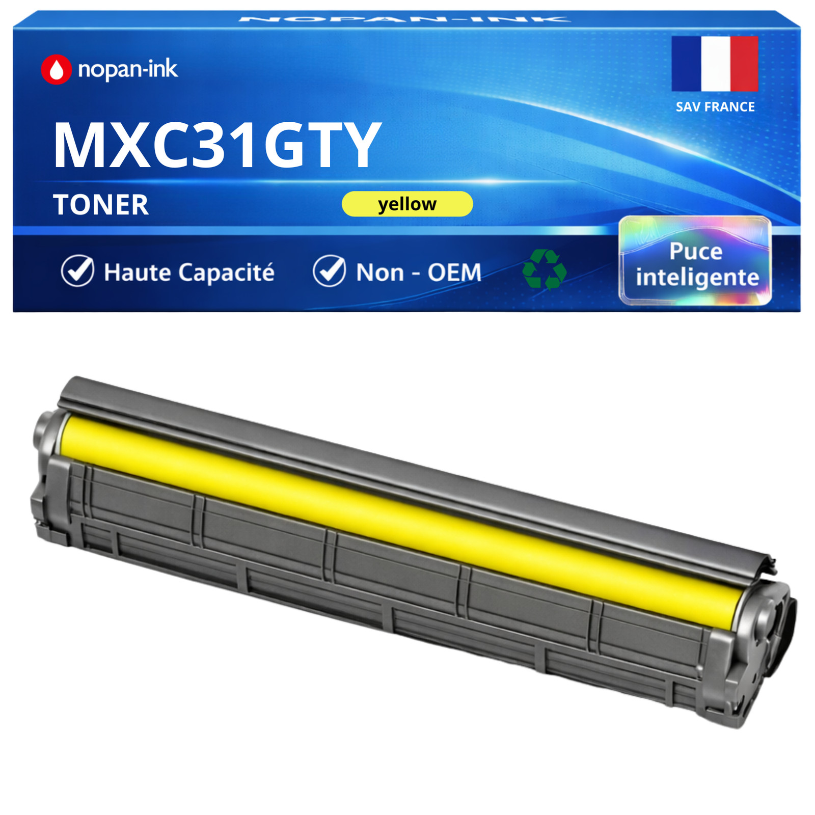 Toner Jaune Compatible Sharp MX31GTYA pour Imprimante Laser - 15000 Pages