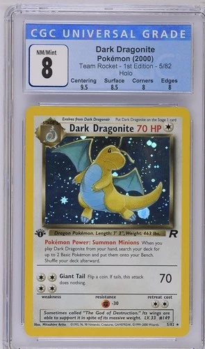 Dark Dragonite Holo 1st Edition 5/82 Pokemon WOTC Team Rocket CGC 9.5/8.5/8/8