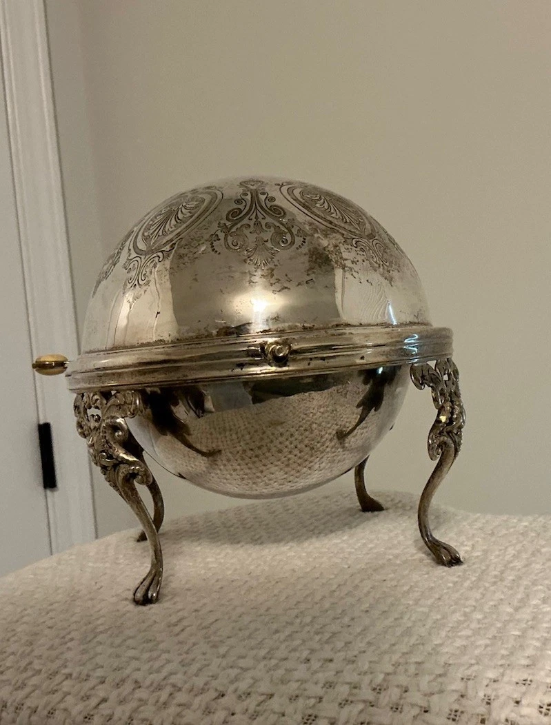 Victorian Era REVOLVING BUTTER DISH (Lid Revolves Into Base) 5 Square Logo