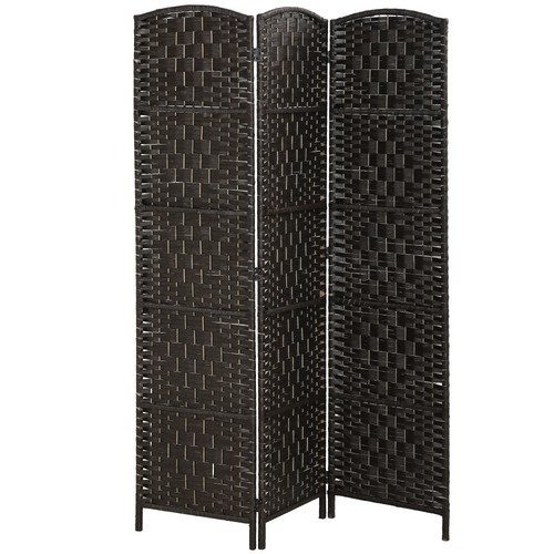 3 Panel Folding Privacy Screen, 70.9" Wall Divider, Coffee, Used