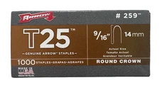 Arrow T25 9/16" Staples Round Crown 1000 Pack
