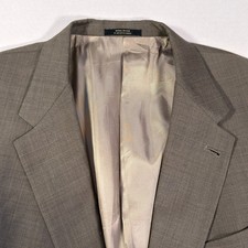 VTG USA Blazer Mens 48R Brown Glen Check 2 Button Sport Coat Wool Jacket