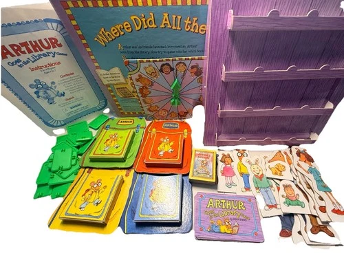VTG Arthur Goes to the Library Game 100% COMPLETE Milton Bradley 1996 Kids Books